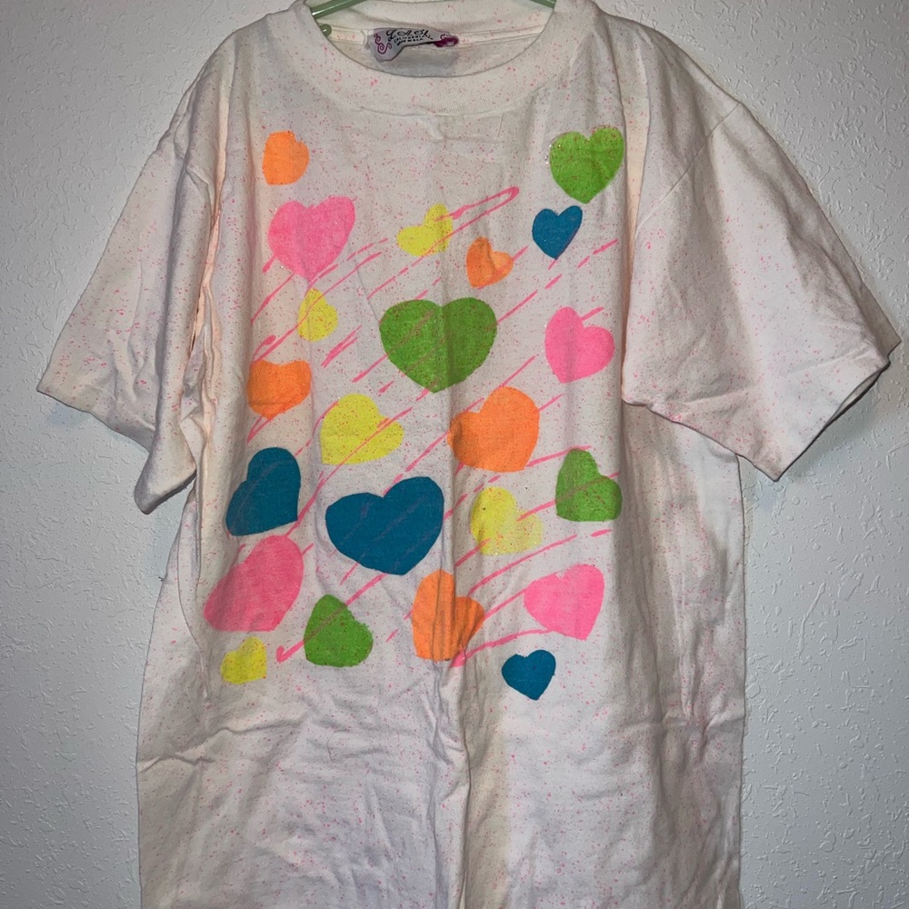 90’s Colorful Heart Print Kids Shirt